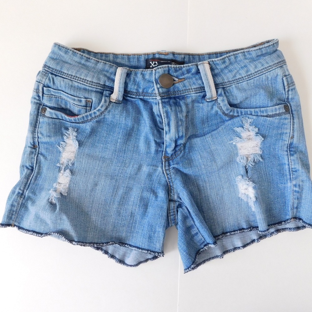 Denim Distressed Jean Shorts